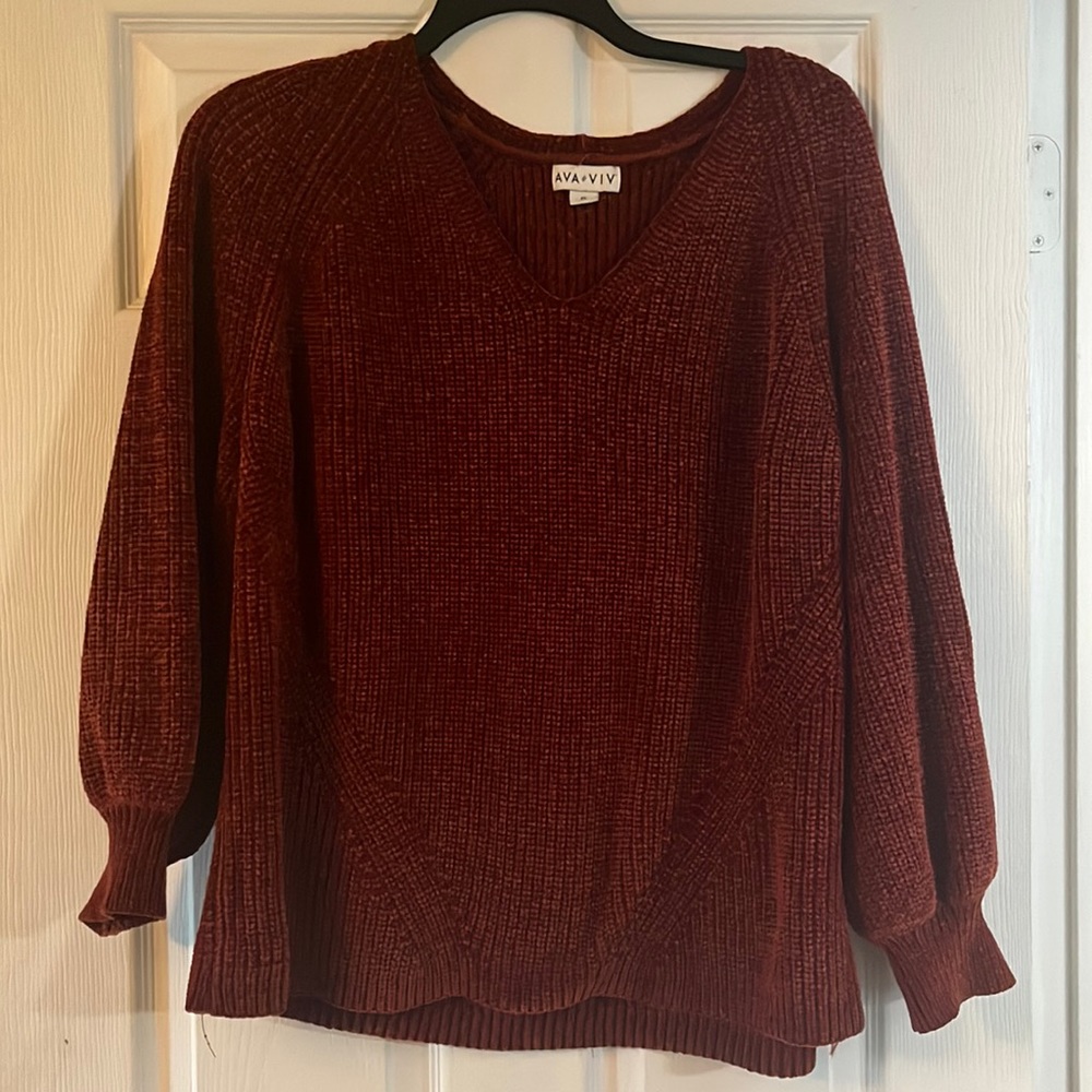 Ava and Viv deep red sweater size 2x